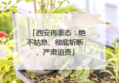 西安再表态：绝不姑息、彻底斩断、严肃追责