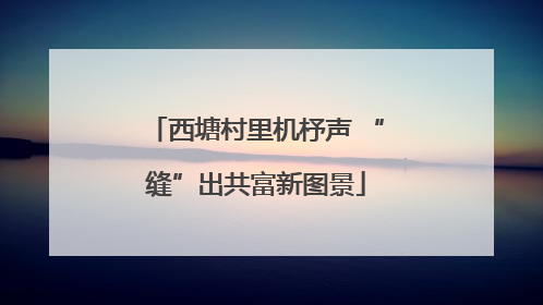 西塘村里机杼声 “缝”出共富新图景