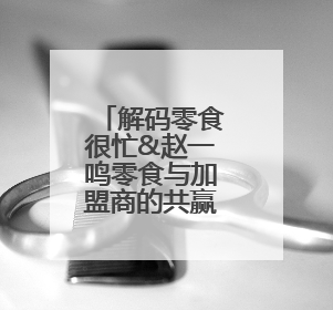 解码零食很忙&赵一鸣零食与加盟商的共赢方程式