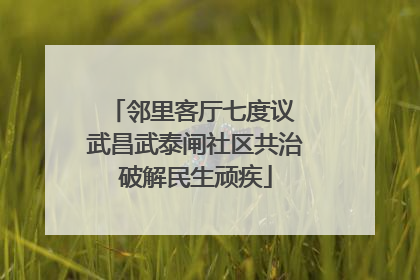 邻里客厅七度议 武昌武泰闸社区共治破解民生顽疾