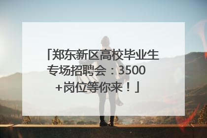 郑东新区高校毕业生专场招聘会：3500+岗位等你来！