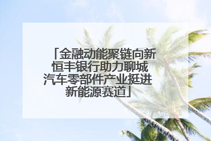 金融动能聚链向新 恒丰银行助力聊城汽车零部件产业挺进新能源赛道