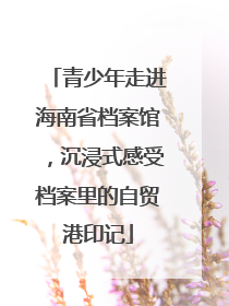青少年走进海南省档案馆，沉浸式感受档案里的自贸港印记