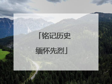 铭记历史 缅怀先烈