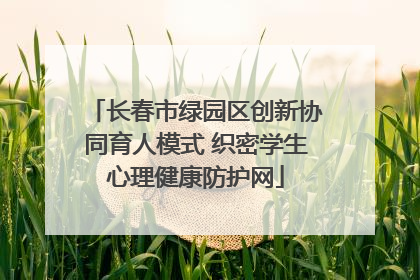 长春市绿园区创新协同育人模式 织密学生心理健康防护网