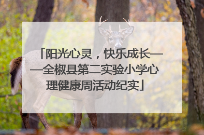 阳光心灵，快乐成长——全椒县第二实验小学心理健康周活动纪实