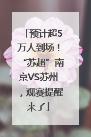 预计超5万人到场！“苏超”南京VS苏州，观赛提醒来了
