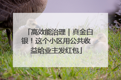 高效能治理｜真金白银！这个小区用公共收益给业主发红包