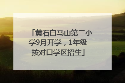 黄石白马山第二小学9月开学，1年级按对口学区招生