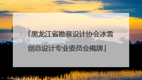 黑龙江省勘察设计协会冰雪创意设计专业委员会揭牌