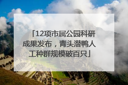 12项市属公园科研成果发布，青头潜鸭人工种群规模破百只
