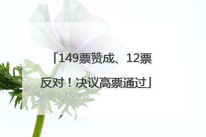 149票赞成、12票反对！决议高票通过