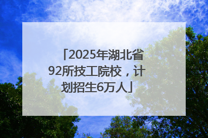 2025年湖北省92所技工院校，计划招生6万人