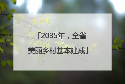 2035年，全省美丽乡村基本建成