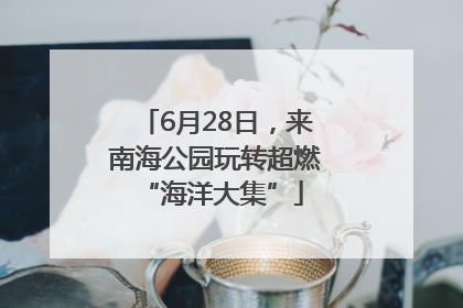 6月28日，来南海公园玩转超燃 “海洋大集”