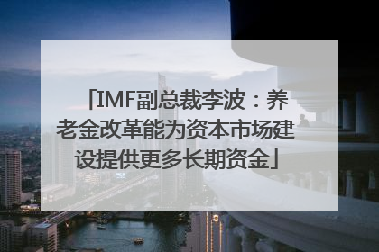 IMF副总裁李波：养老金改革能为资本市场建设提供更多长期资金